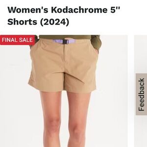 Marmot Kodachrome Short 5” Sz 10 in Khaki